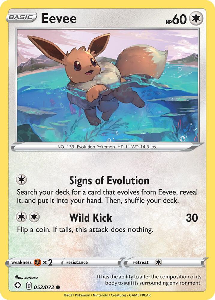Eevee 052/072 card from Shining Fates