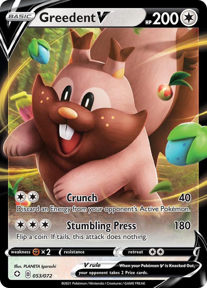 Greedent V 053/072 card from Shining Fates