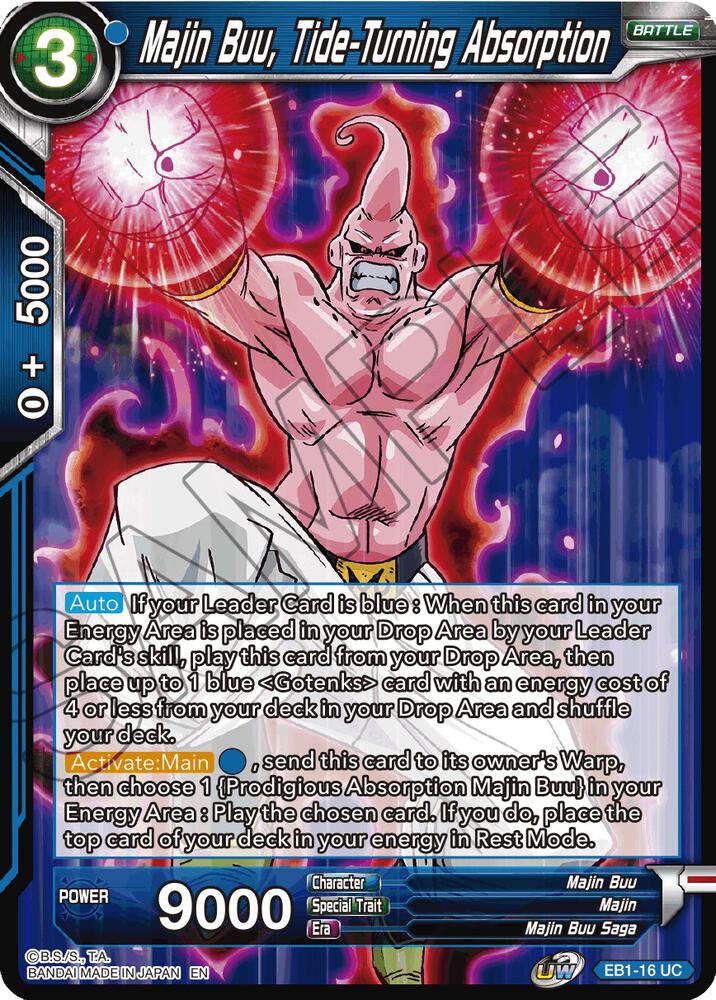 Majin Buu, Tide-Turning Absorption EB1-16 card from Battle Evolution Booster