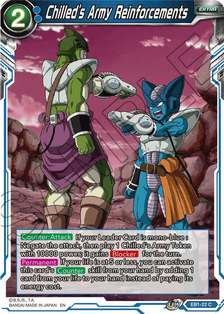 Chilled's Army Reinforcements EB1-22 card from Battle Evolution Booster