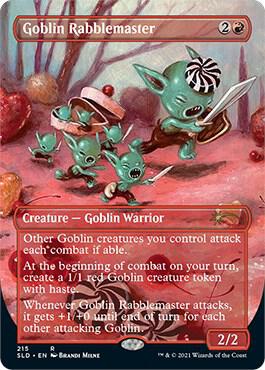 Goblin Rabblemaster 215 card from Secret Lair Drop Series