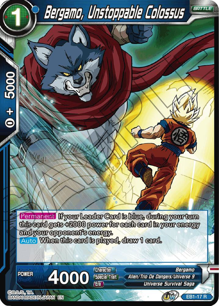 Bergamo, Unstoppable Colossus EB1-17 card from Battle Evolution Booster