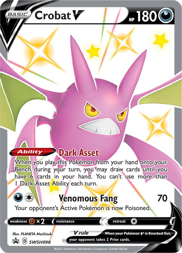 Crobat V SWSH098 card from SWSH: Sword & Shield Promo Cards
