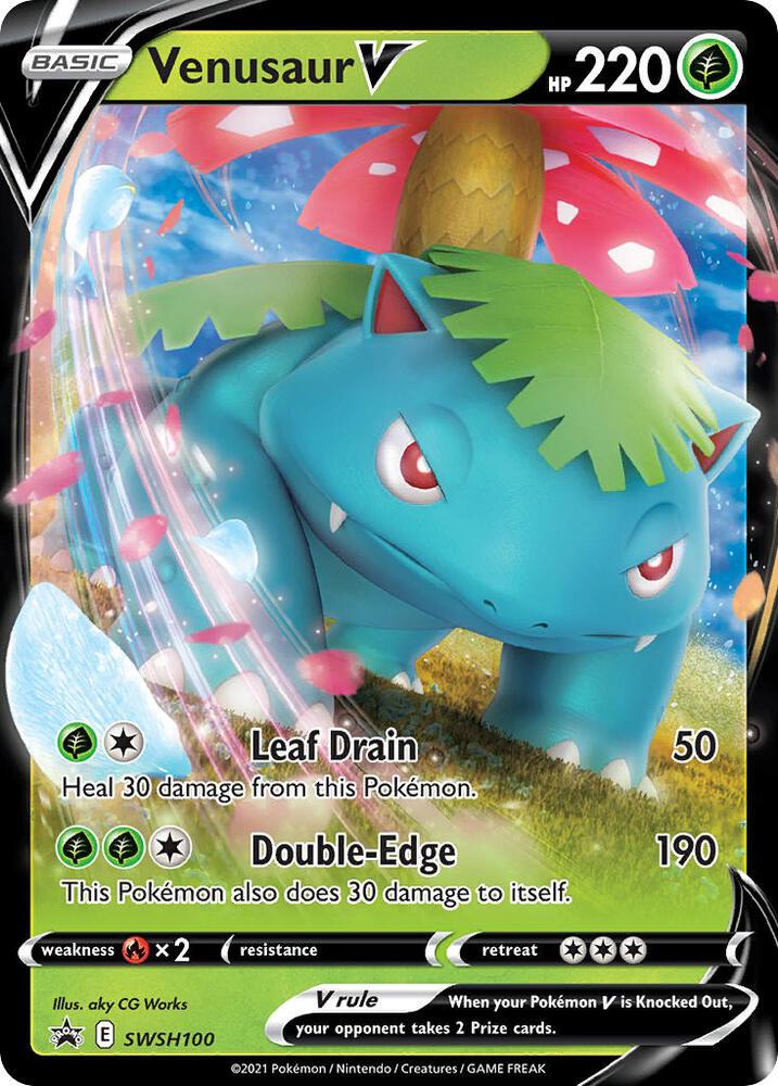 Venusaur V SWSH100 card from SWSH: Sword & Shield Promo Cards
