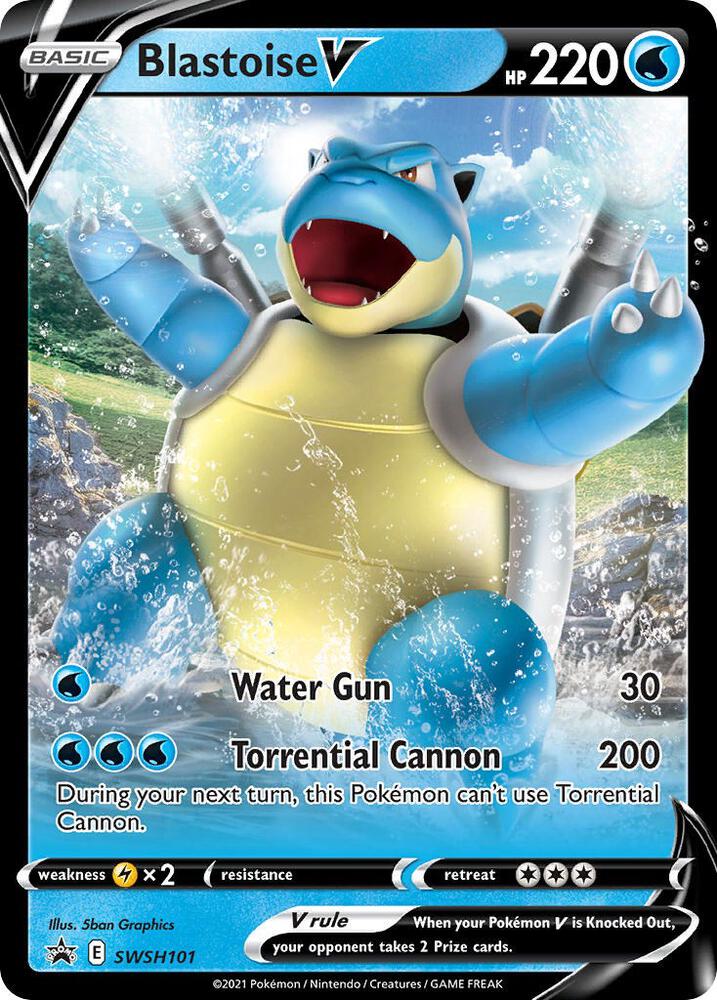 Blastoise V SWSH101 card from SWSH: Sword & Shield Promo Cards