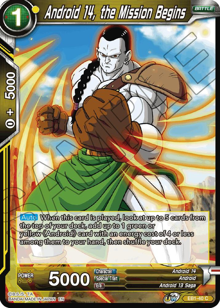 Android 14, the Mission Begins EB1-40 card from Battle Evolution Booster