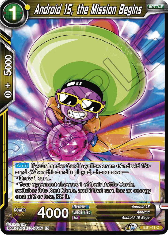Android 15, the Mission Begins EB1-41 card from Battle Evolution Booster
