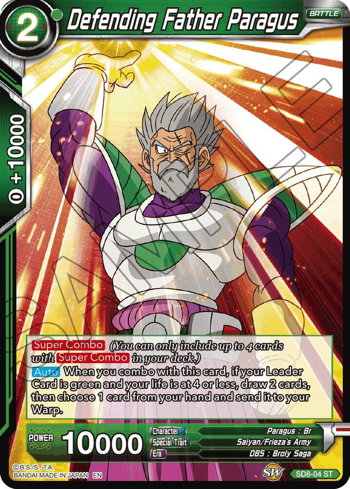 Defending Father Paragus (Reprint) SD8-04 card from Battle Evolution Booster