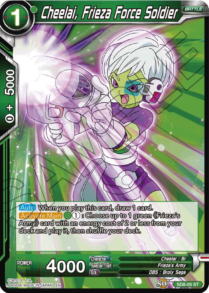 Cheelai, Frieza Force Soldier (Reprint) SD8-05 card from Battle Evolution Booster