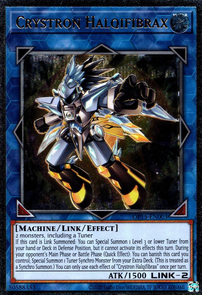 Crystron Halqifibrax (UTR) OP15-EN003 card from OTS Tournament Pack 15