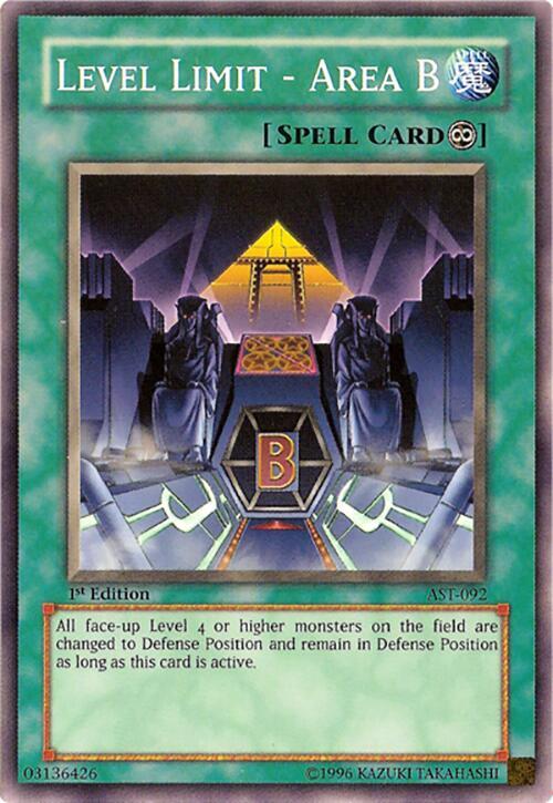 Level Limit - Area B AST-092 card from Ancient Sanctuary