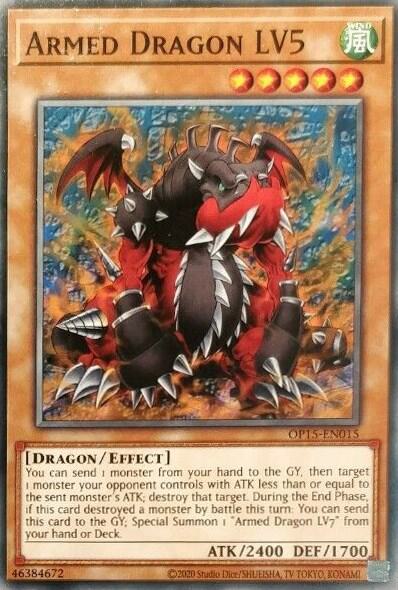 Armed Dragon LV5 OP15-EN015 card from OTS Tournament Pack 15