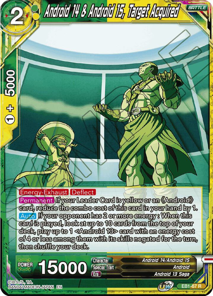 Android 14 & Android 15, Target Acquired EB1-67 card from Battle Evolution Booster