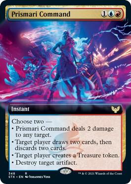 Prismari Command (Extended Art) 348 card from Strixhaven: School of Mages