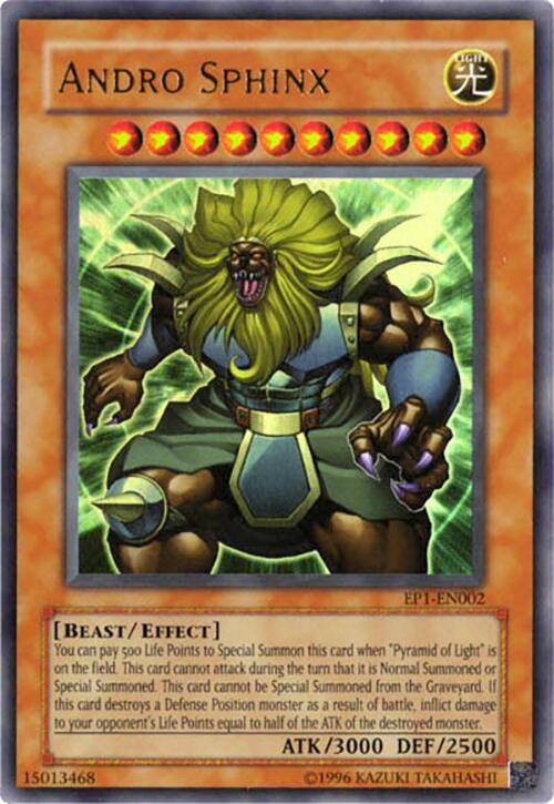 Andro Sphinx EP1-EN002 card from Yu-Gi-Oh! Movie Exclusive Pack