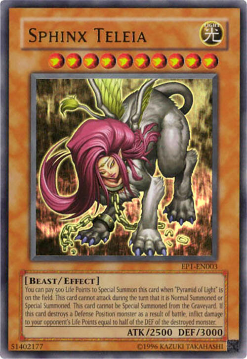 Sphinx Teleia EP1-EN003 card from Yu-Gi-Oh! Movie Exclusive Pack