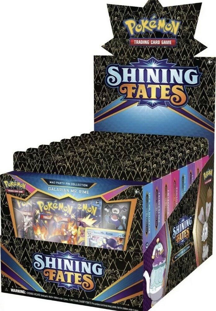 Shining Fates Mad Party Pin Collection Display card from Shining Fates