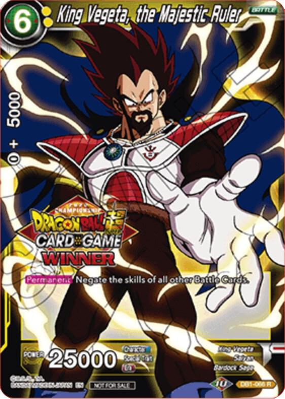 King Vegeta, the Majestic Ruler (Winner Stamped) DB1-066 card from Tournament Promotion Cards