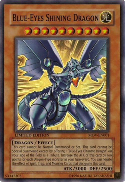 Blue-Eyes Shining Dragon MOV-EN001 card from Yu-Gi-Oh! The Movie Promo Set