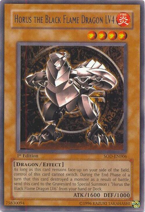 Horus The Black Flame Dragon LV4 SOD-EN006 card from Soul of the Duelist