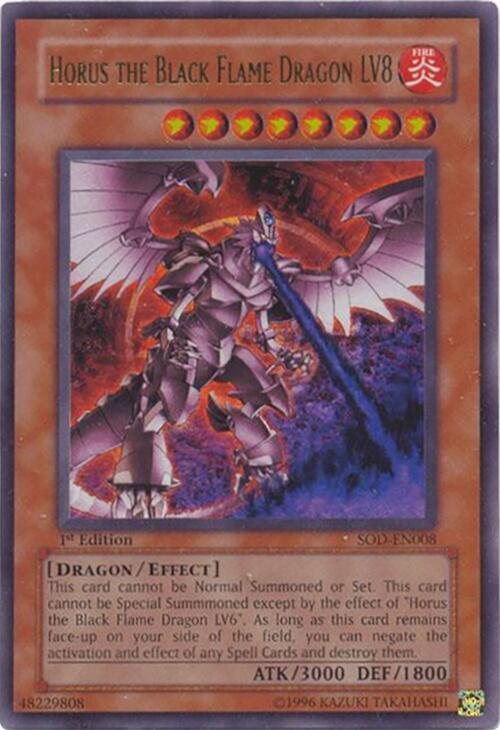 Horus the Black Flame Dragon LV8 SOD-EN008 card from Soul of the Duelist