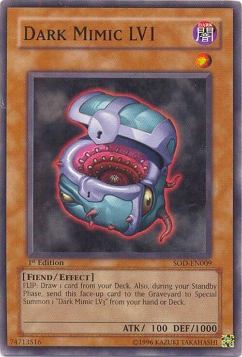 Dark Mimic LV1 SOD-EN009 card from Soul of the Duelist