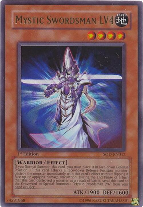Mystic Swordsman LV4 SOD-EN012 card from Soul of the Duelist