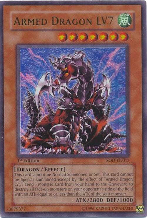 Armed Dragon LV7 SOD-EN015 card from Soul of the Duelist