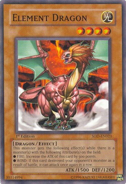 Element Dragon SOD-EN023 card from Soul of the Duelist