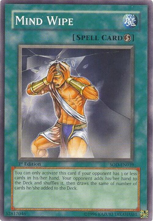 Mind Wipe SOD-EN039 card from Soul of the Duelist