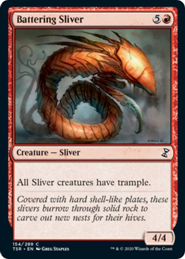Battering Sliver 154 card from Time Spiral: Remastered