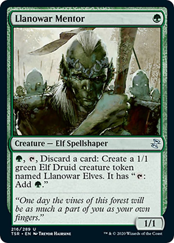 Llanowar Mentor 216 card from Time Spiral: Remastered
