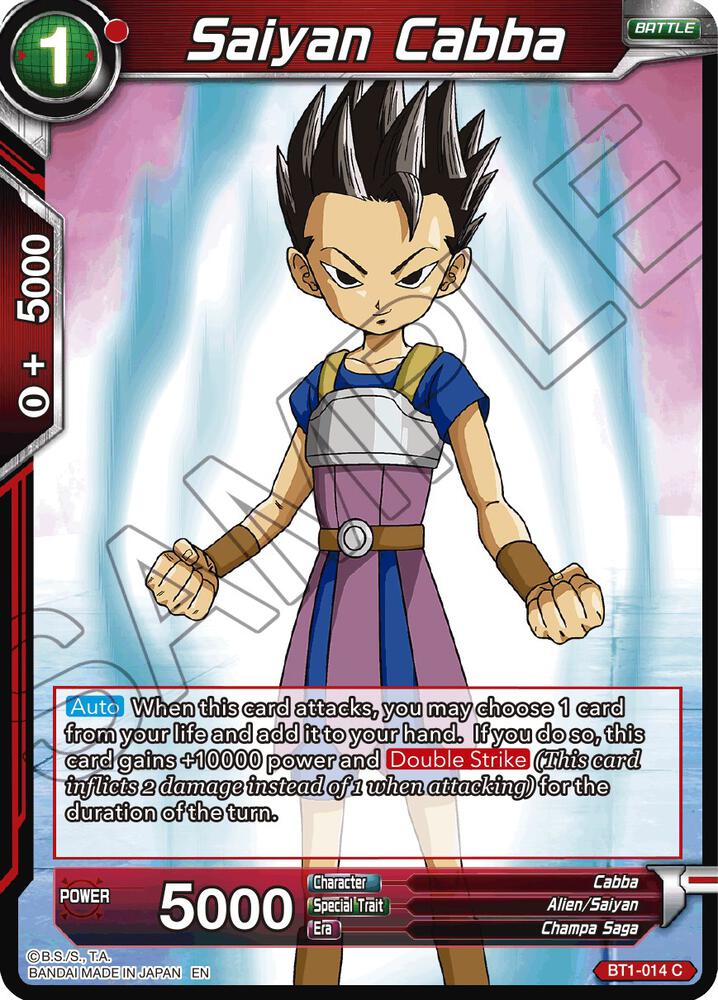 Saiyan Cabba (Reprint) BT1-014 card from Battle Evolution Booster