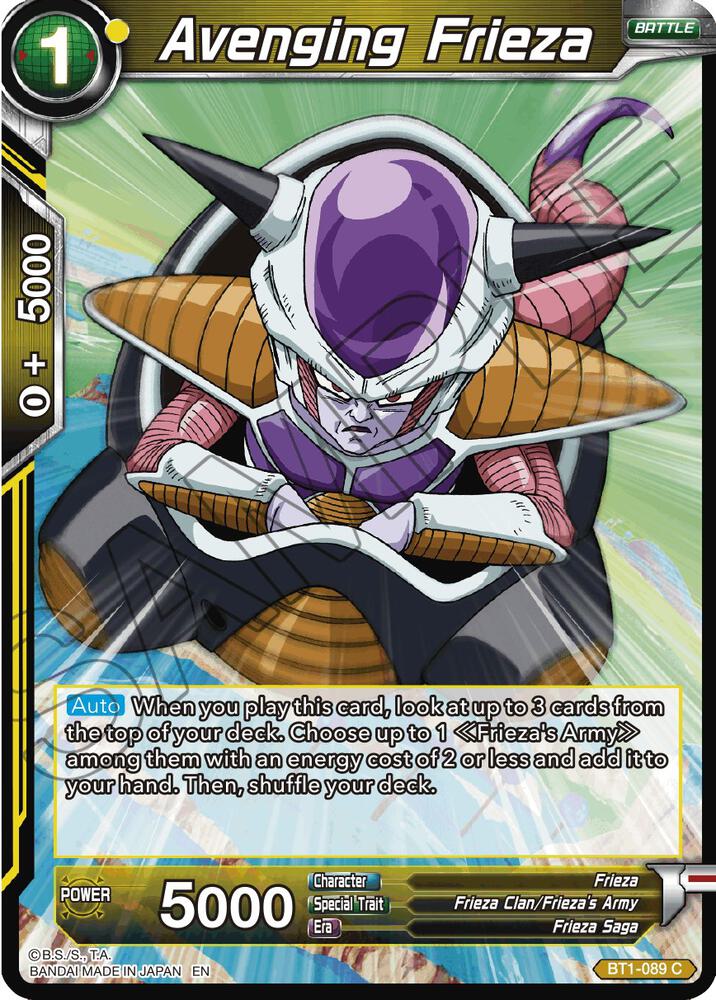 Avenging Frieza (Reprint) BT1-089 card from Battle Evolution Booster