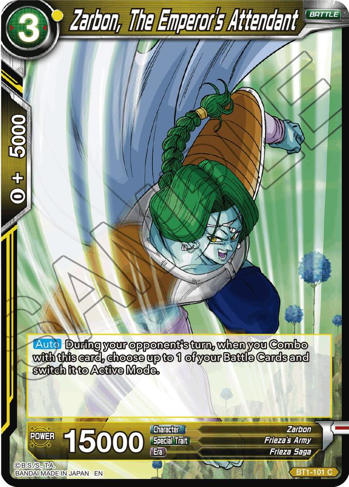 Zarbon, The Emperor's Attendant (Reprint) BT1-101 card from Battle Evolution Booster