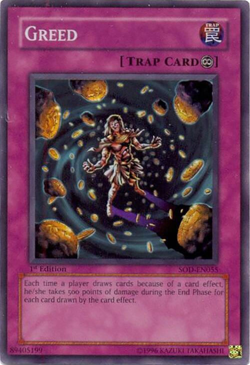 Greed SOD-EN055 card from Soul of the Duelist