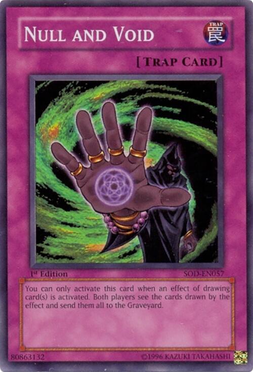 Null and Void SOD-EN057 card from Soul of the Duelist