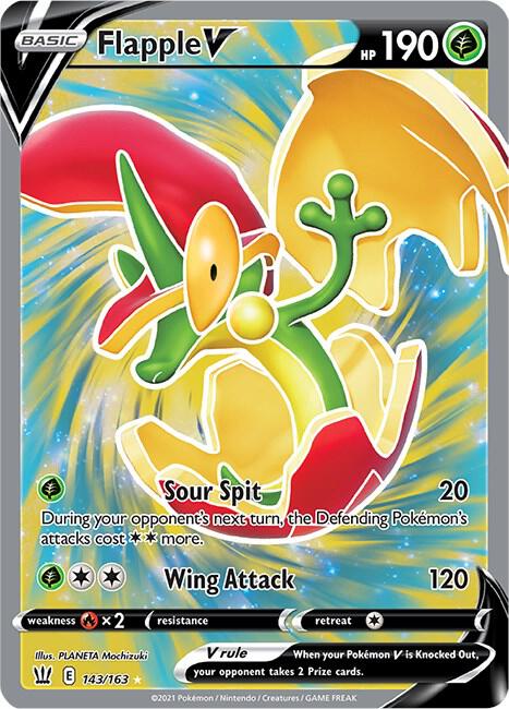 Flapple V (Full Art) 143/163 card from SWSH05: Battle Styles