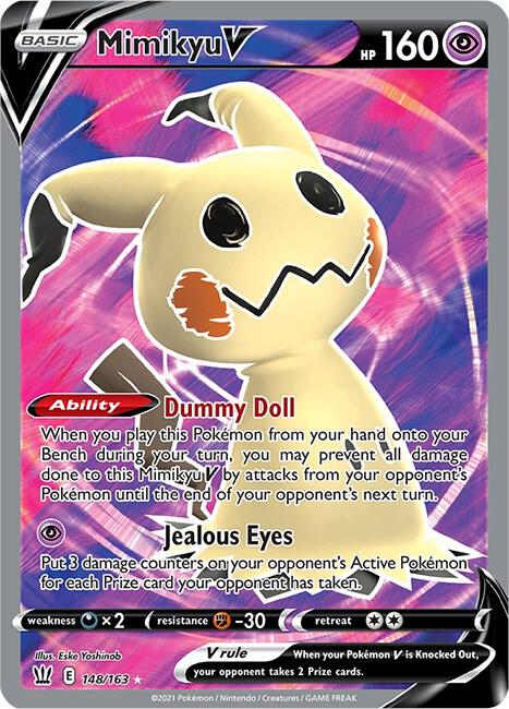 Mimikyu V (Full Art) 148/163 card from SWSH05: Battle Styles