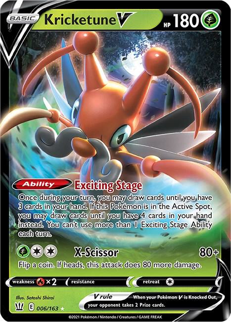 Kricketune V 006/163 card from SWSH05: Battle Styles