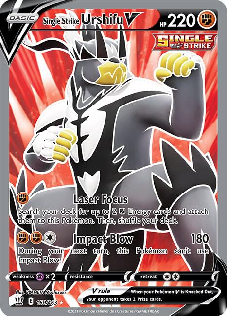 Single Strike Urshifu V (Full Art) 150/163 card from SWSH05: Battle Styles