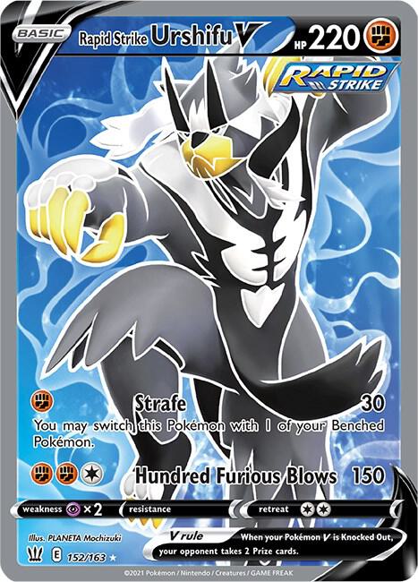 Rapid Strike Urshifu V (Full Art) 152/163 card from SWSH05: Battle Styles