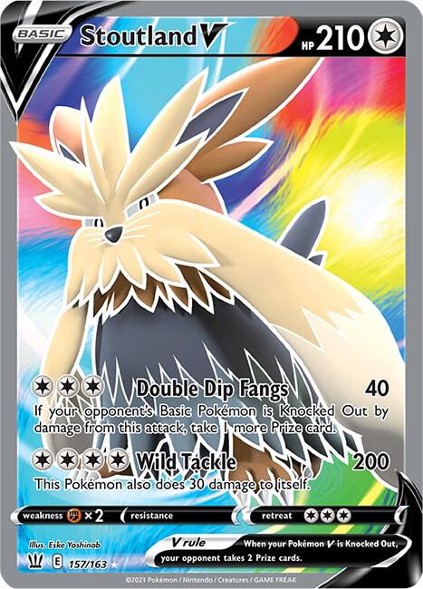 Stoutland V (Full Art) 157/163 card from SWSH05: Battle Styles