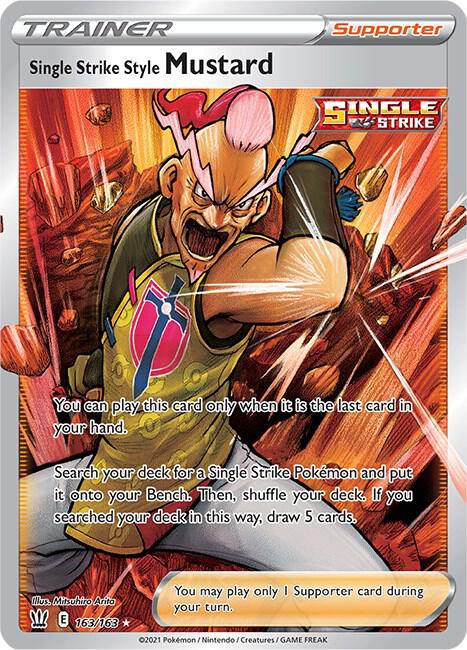Single Strike Style Mustard (Full Art) 163/163 card from SWSH05: Battle Styles