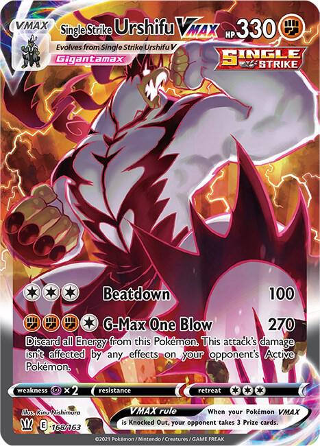 Single Strike Urshifu VMAX (Alternate Art Secret) 168/163 card from SWSH05: Battle Styles