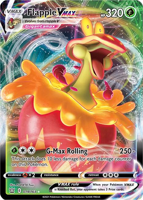 Flapple VMAX 019/163 card from SWSH05: Battle Styles