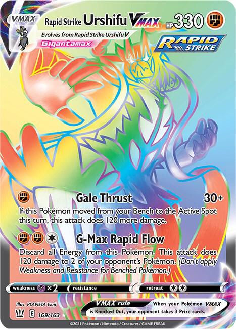 Rapid Strike Urshifu VMAX (Secret) 169/163 card from SWSH05: Battle Styles