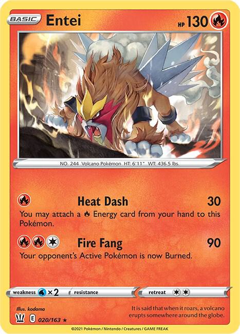 Entei 020/163 card from SWSH05: Battle Styles