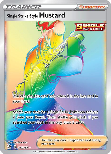 Single Strike Style Mustard (Secret) 177/163 card from SWSH05: Battle Styles