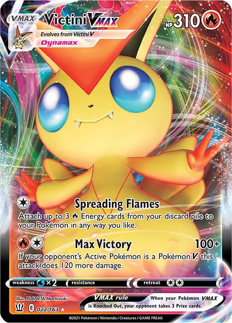 Victini VMAX 022/163 card from SWSH05: Battle Styles